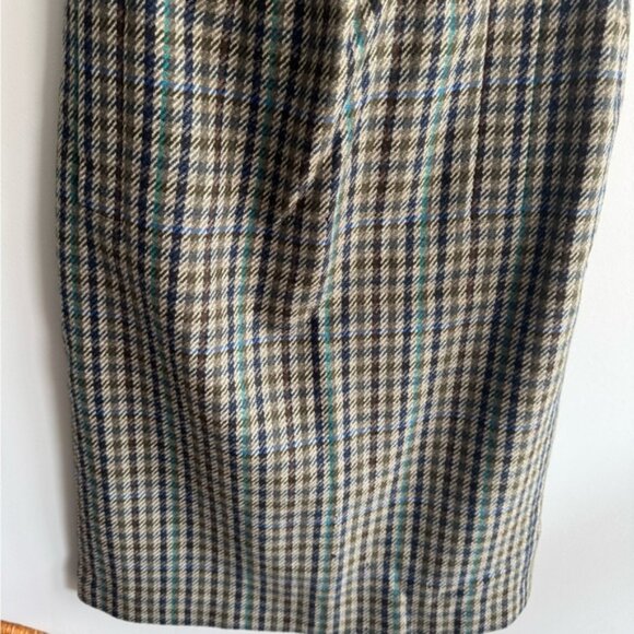 Escada Multi-Colour wool small Plaid Pencil Skirt - Picture 5 of 9
